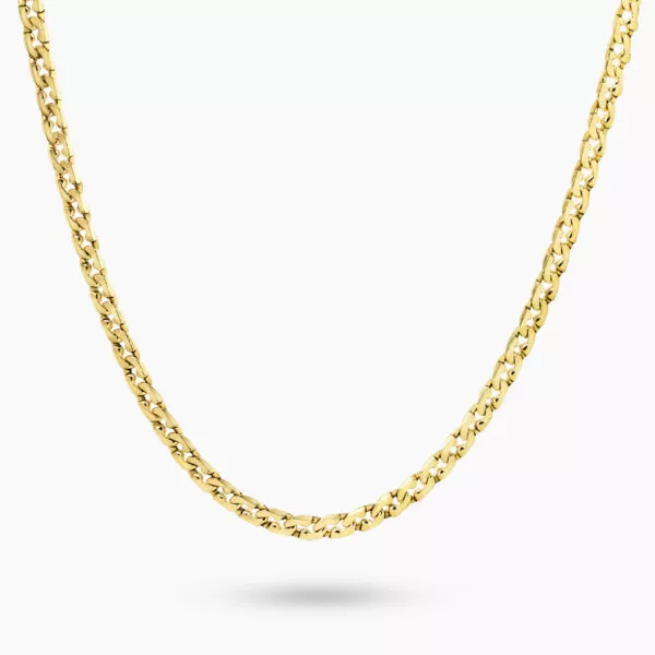 18ct yellow gold 50cm flat curb chain with lobster clasp