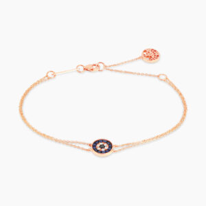 18ct rose gold sapphire and diamond 'evil eye' bracelet