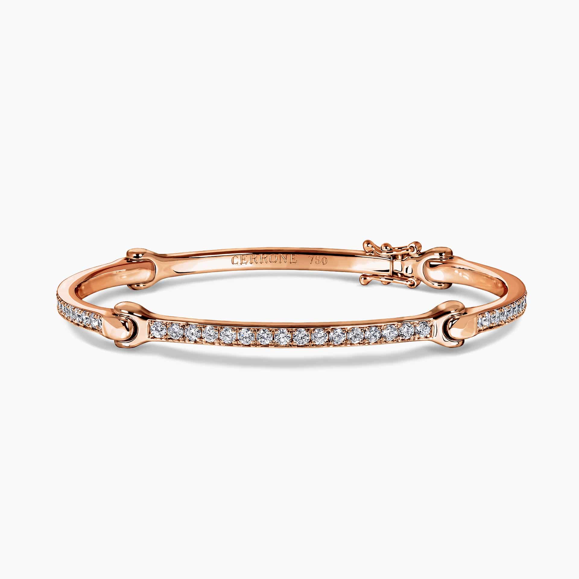 Sensi 18ct rose gold diamond dog bone bracelet | Cerrone