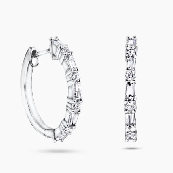 18ct white gold diamond hoop earrings