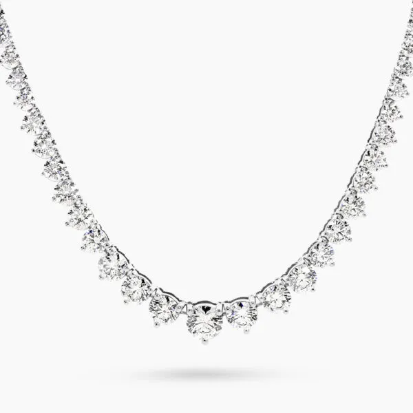 18ct white gold diamond tennis necklace