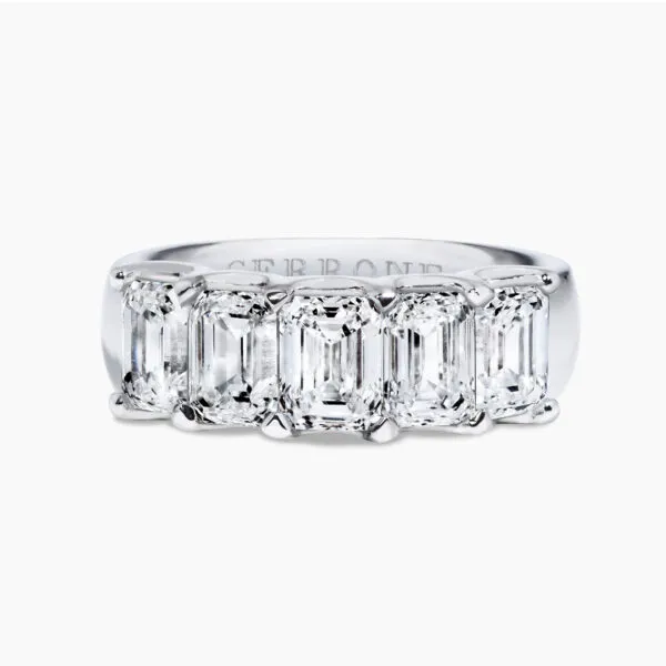 18ct white gold emerald cut diamond ring