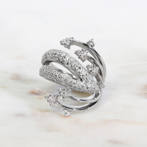 18ct White gold diamond fancy dress ring