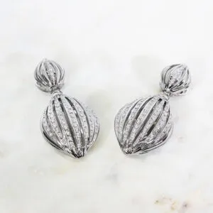 18ct white gold diamond fancy drop earrings