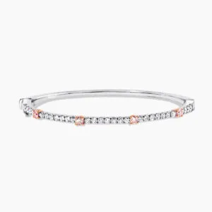 18ct white and rose gold argyle pink diamond bangle