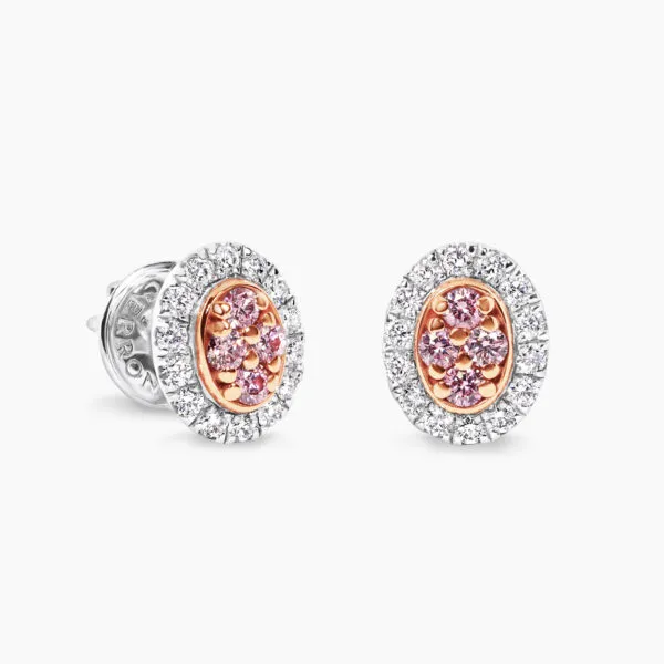 18ct white and rose gold Argyle Pink Diamond stud earrings