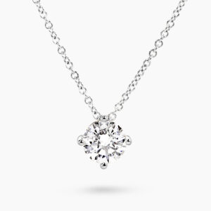 18ct white gold 1.20ct round GIA diamond solitaire necklace