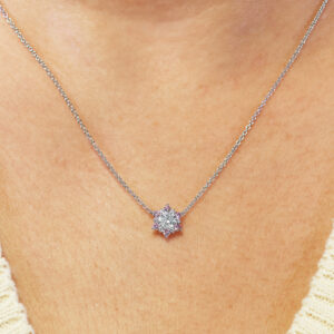 18ct white gold Argyle pink diamond necklace