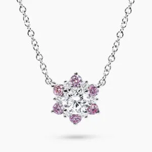 18ct white gold Argyle pink diamond necklace