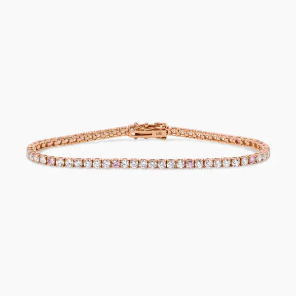 18ct rose gold argyle pink diamond tennis bracelet