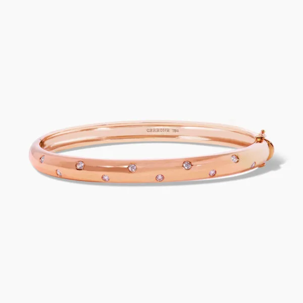 18ct rose gold pink diamond bangle