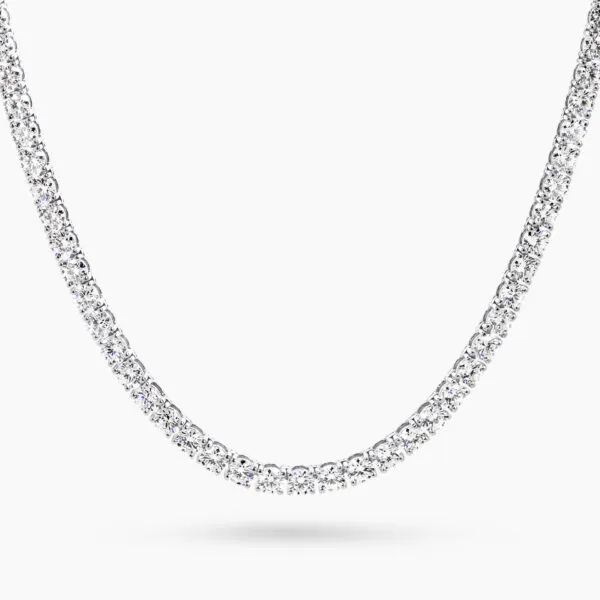 18ct white gold lab grown diamond tennis necklace