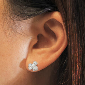 18ct white gold pear oval radiant diamond stud earrings