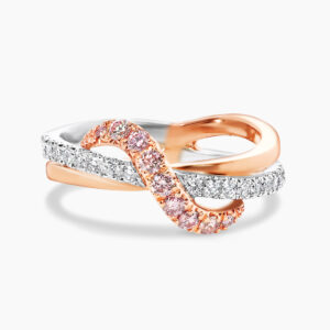 18ct white and rose gold Argyle Pink Diamond twist ring