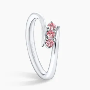 18ct white gold round brilliant cut Argyle pink diamond ring