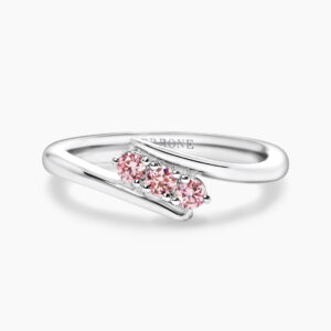 18ct white gold round brilliant cut Argyle pink diamond ring