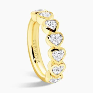 18ct yellow gold heart shape diamond ring