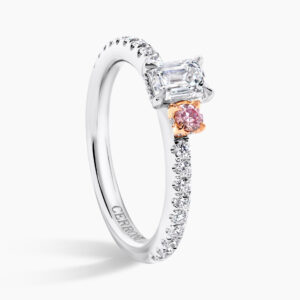 18ct white and rose gold pink diamond ring