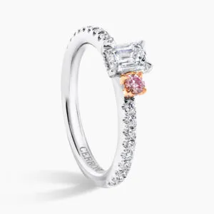 18ct white and rose gold pink diamond ring