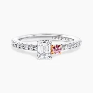 18ct white and rose gold pink diamond ring