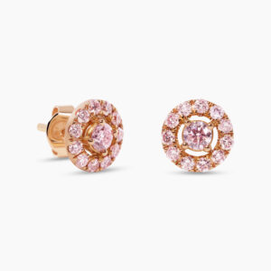 18ct rose gold Argyle pink diamond stud earrings