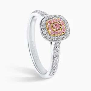 18ct Australian Argyle pink and white diamond ring