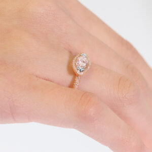 18ct rose and white gold Argyle 0.58ct marquise diamond ring