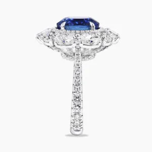 Anello Blu Incanto- 18ct white gold 4.72ct oval Ceylon sapphire and diamond ring