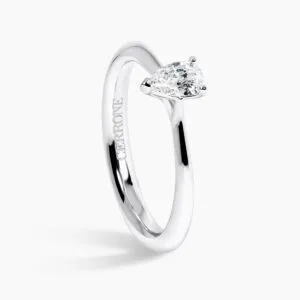 18ct white gold 0.26ct F VS2 pear shaped diamond solitaire ring