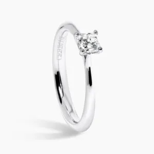 18ct white gold 0.35ct G VVS radiant diamond solitaire ring