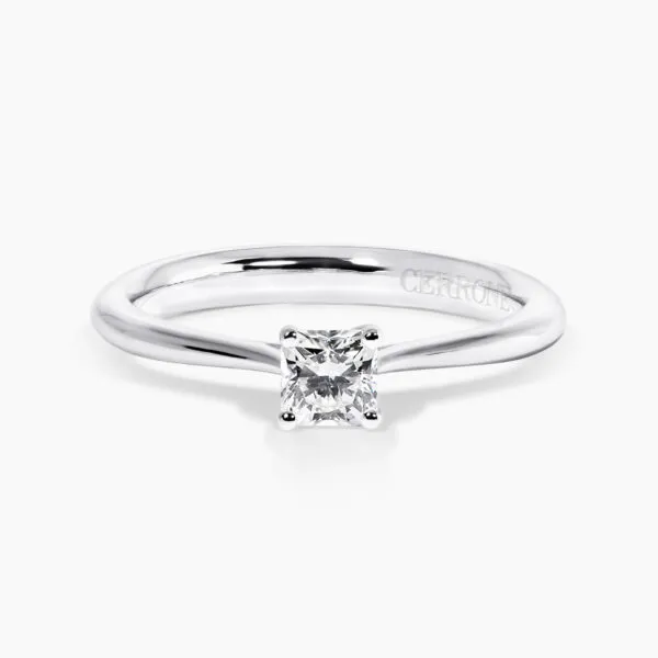 18ct white gold 0.35ct G VVS radiant diamond solitaire ring