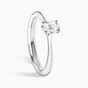 18ct white gold 0.39ct I VS2 oval brilliant cut diamond solitaire ring