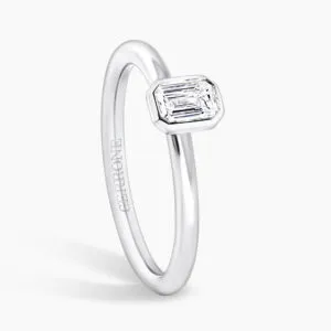 18ct white gold 0.32ct DEF VS emerald cut solitaire ring