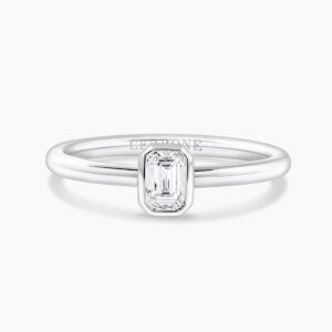 18ct white gold 0.32ct DEF VS emerald cut solitaire ring