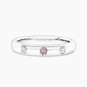 18ct white gold pink diamond ring