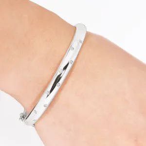 18ct white gold diamond bangle