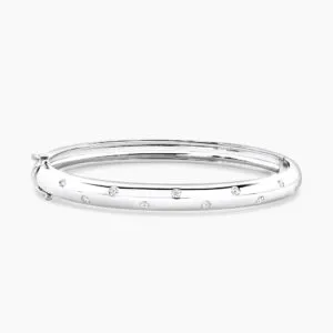 18ct white gold diamond bangle