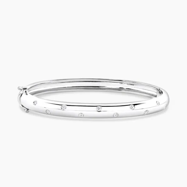 18ct white gold diamond bangle