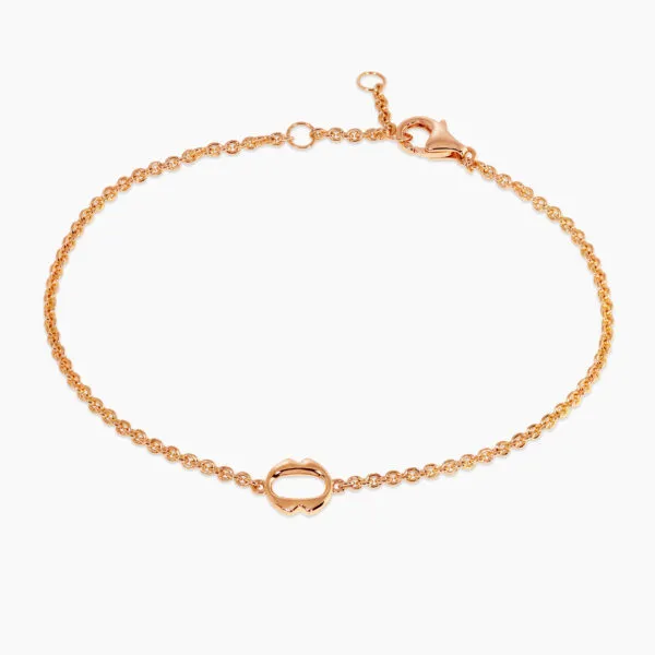 18ct rose gold small ‘O’ bracelet