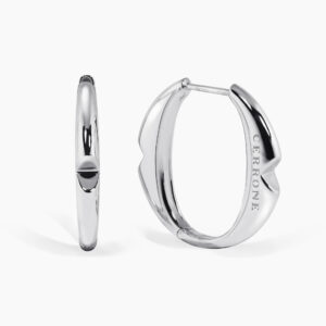 18ct white gold large 'O' hoop earrings from the Iconica Collection