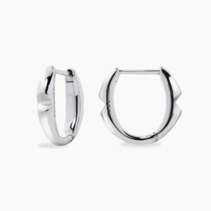 18ct White gold small ‘O’ hoop earrings from the Iconica Collection