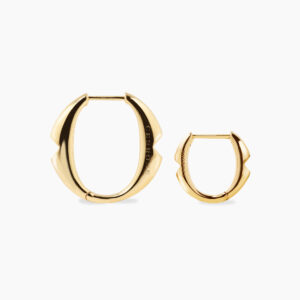 18ct yellow gold small ‘O’ hoop earrings