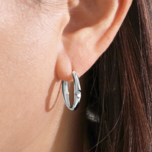 18ct white gold large 'O' hoop earrings from the Iconica Collection