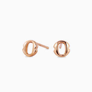 18ct rose gold small 'O' stud earrings from the Iconica Collection