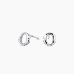 18ct white gold small 'O' stud earrings from the Iconica Collection