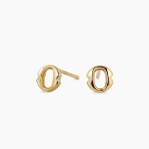 18ct yellow gold small 'O' stud earrings