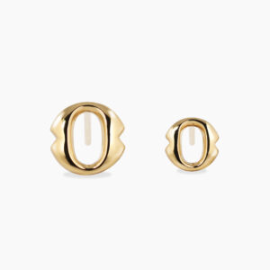 18ct yellow gold large 'O' stud earrings