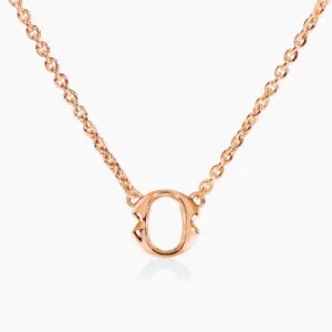 18ct Rose gold small 'O' necklace