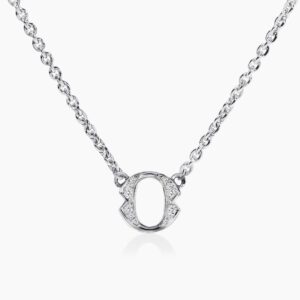 18ct white gold small diamond 'O' necklace from the Iconica Collection