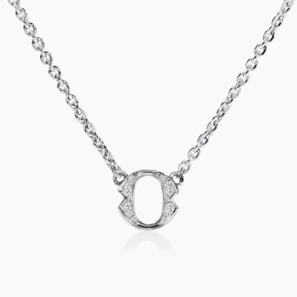 18ct white gold small diamond 'O' necklace from the Iconia Collection